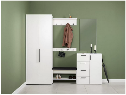 Вешалка с полкой Эйр, Белый 